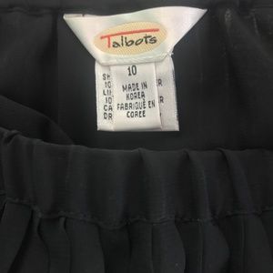 Talbots long black chiffon accordion pleated skirt